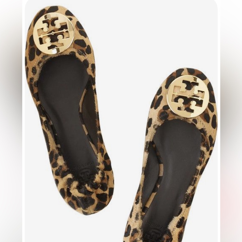Tory Burch Reva Leopard Flats - Sz. 10